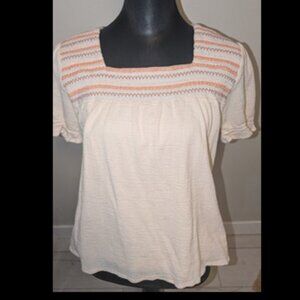Stitched Embroidered Peasant Top Blouse Roolee Misses Jrs L